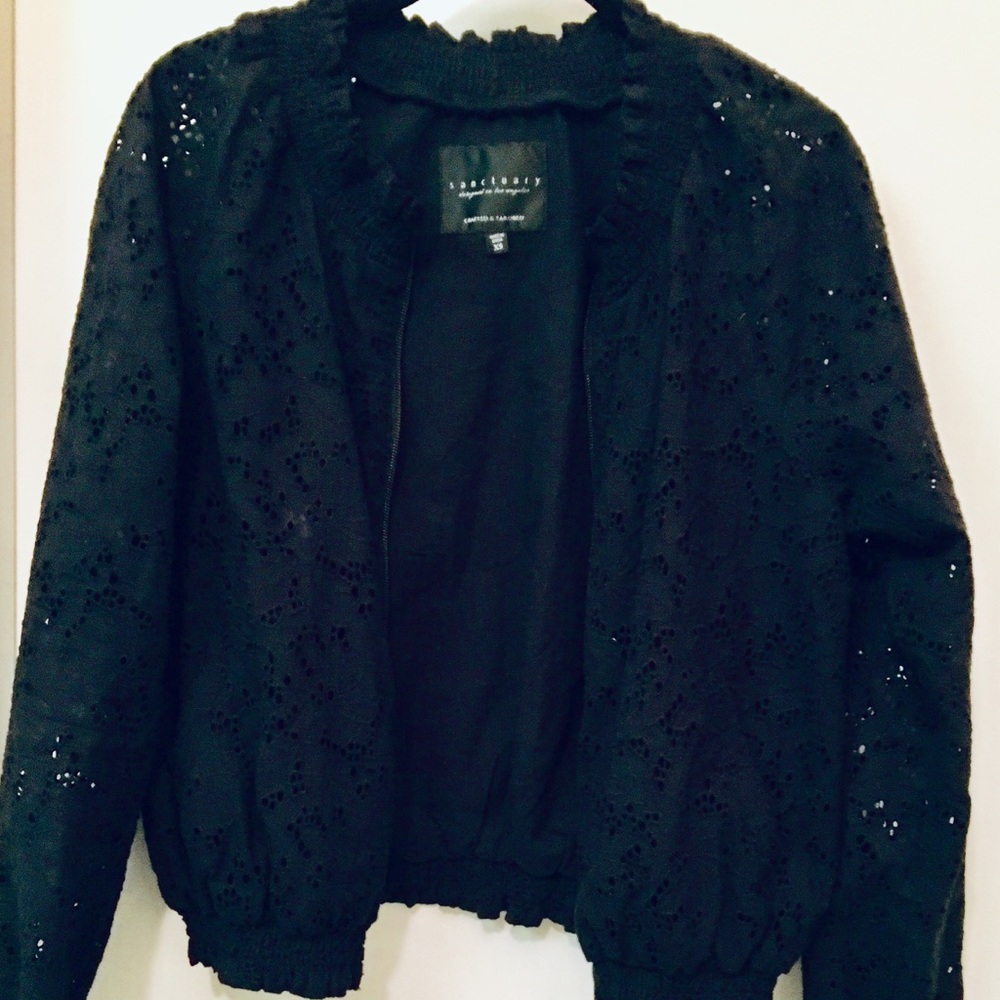 Sanctuary * XS * black eyelet * cotton jacket